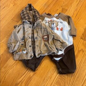 3 Piece Set- Woodland Theme (Size 3-6 Months)